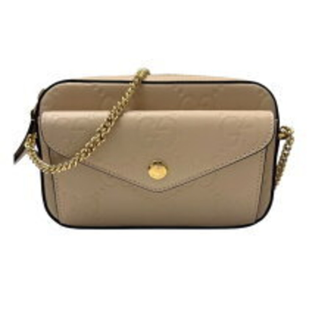 Gucci GG Super Shoulder Bag Beige Tan Leather